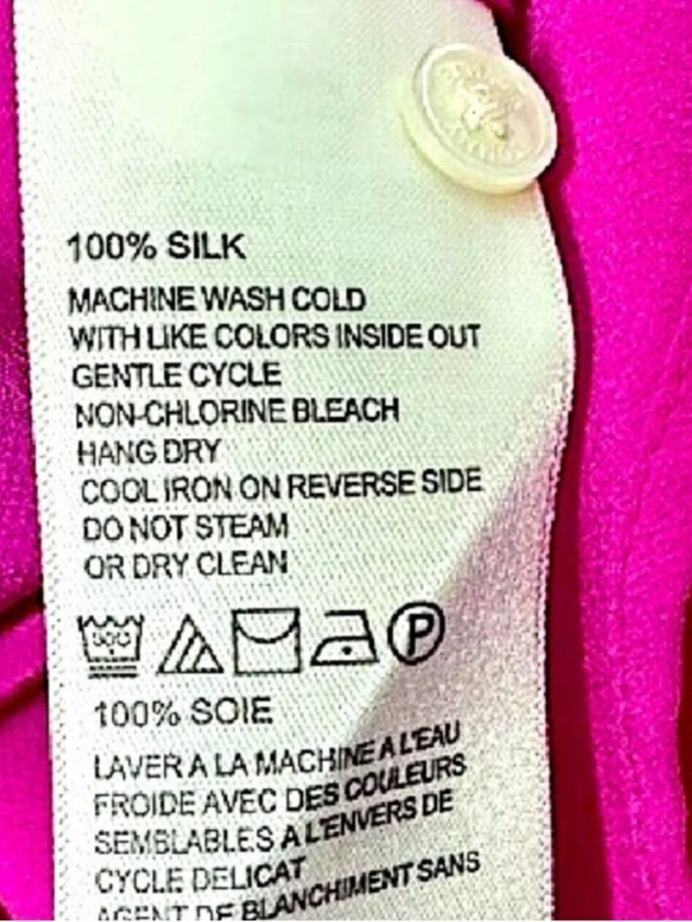 Tommy Bahama Silk Magenta “June” Relaxed Fit Button Down Blouse - Picture 7 of 7